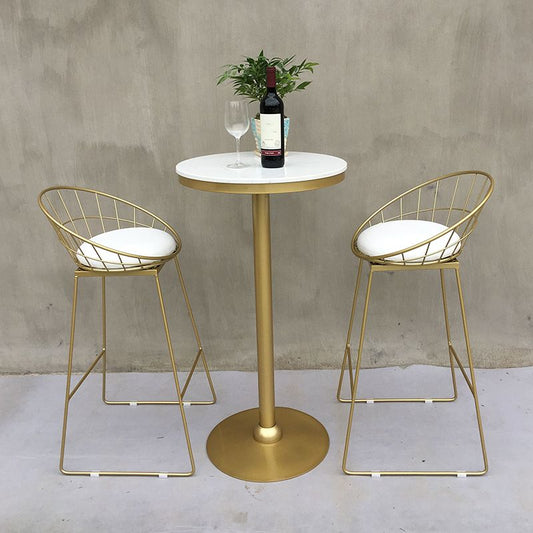 Modern Round Pub Table Set 1/2/3 Pieces Bar Table with Metal Stools Clearhalo 'Bar Furniture' 'furn' 'furn_home_bar_bar_sets' 'Furniture' 'Home Bars & Bar Sets' 'home_bar_bar_sets' 'Kitchen & Dining Furniture' 1200x1200_4b51e34d-eca9-4cb9-8d1c-6f2122ff45ea