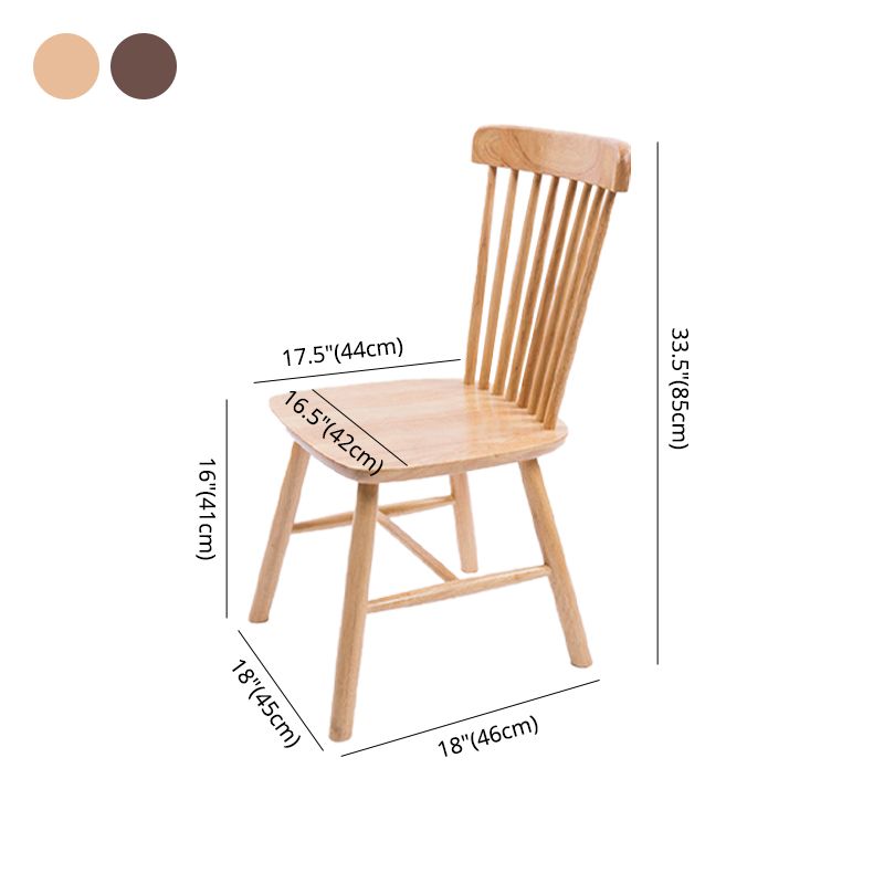 Contemporary Solid Wood Armless Chair Windsor Side Chair for Dining Room
