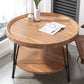 Open Shelf Tray Top Coffee Table Wood Round Coffee Table Minimalist