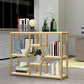Metal and Wooden Book Shelf Etagere Open Study Room Shelf Bookcase with Doors