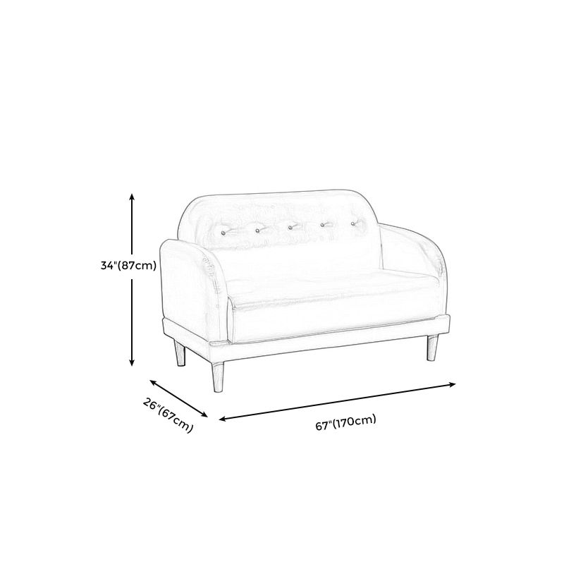 Tufted Split-Back Standard Square Arm Faux Leather Settee Couch