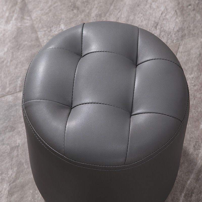 Modern Faux Leather Ottoman Plain Tufted Detail Round Footstool Ottoman Clearhalo 'furn' 'furn_ottomans_poufs' 'Furniture' 'Living Room Furniture' 'Ottomans & Poufs' 'ottomans_poufs' 1200x1200_4b561430-e437-4fba-85d8-f0fb2cee6be2