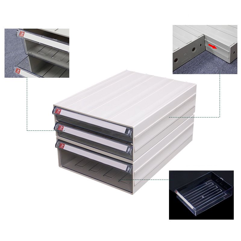 Archivo moderno de gabinete de plástico con cajones para el hogar u oficina