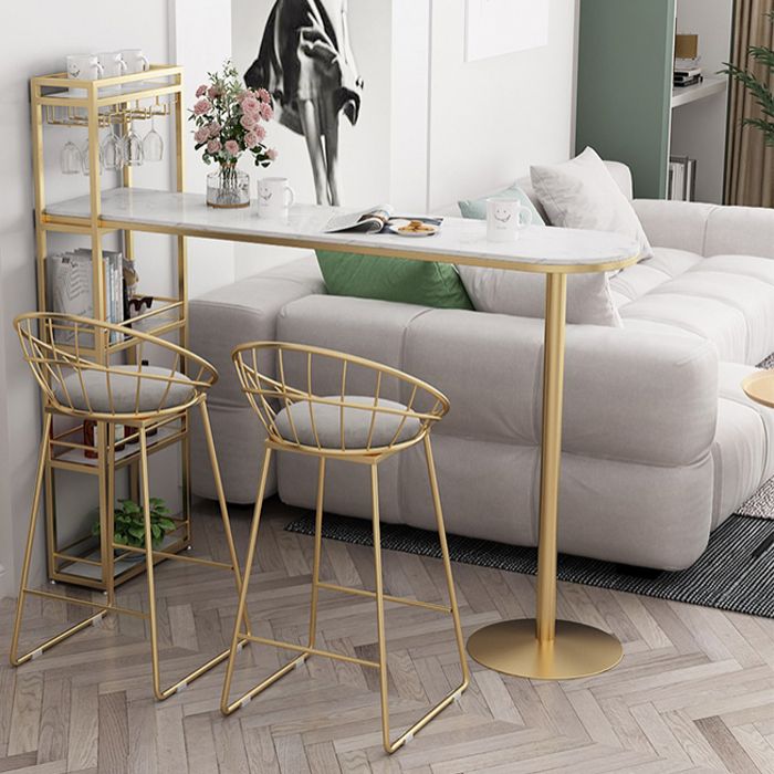 White Rectangle Bar Table Contemporary Bar Dining Table with Sled Base Clearhalo 'Bar Furniture' 'Bar Tables' 'bar_tables' 'Furniture' 'furniture_bar_tables' 'Kitchen & Dining Furniture' 1200x1200_4b5a0781-4aa9-4947-b45d-b7f302ee0c4c