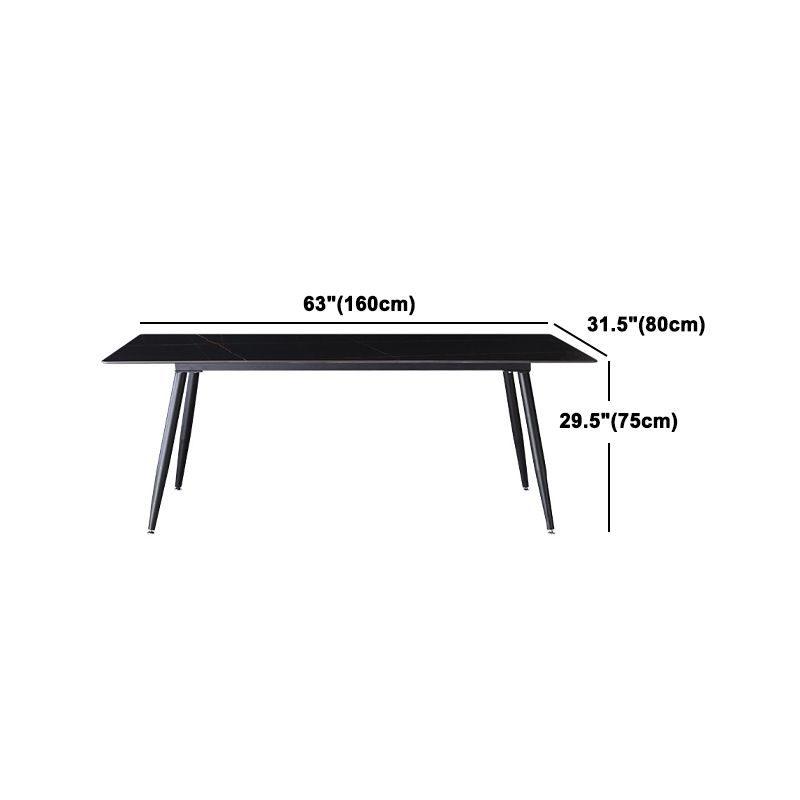 Designer Style Sintered Stone Dining Set Rectangle 1/2/5/7 Pieces Dining Area Table Set Clearhalo 'Dining Room Sets' 'Dining Tables & Seating' 'dining_room_set' 'furn' 'furn_dining_room_set' 'Furniture' 'Kitchen & Dining Furniture' 1200x1200_4b5b7373-a293-439a-9ba4-a9a16490eb95
