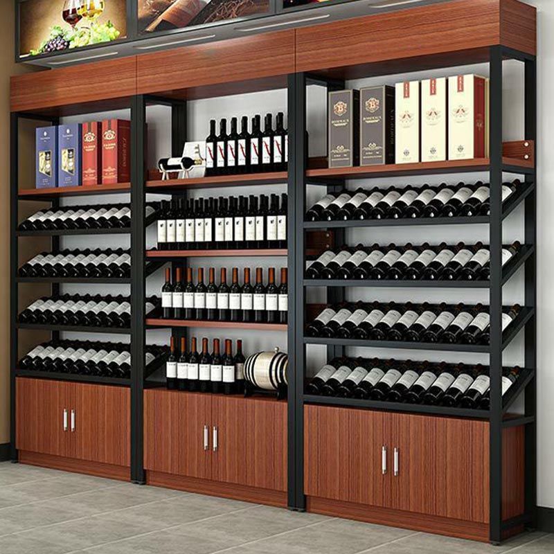 Industrial Floor Wine Rack Manufactured Wood Wine Jail with Shelf Clearhalo 'furn' 'furn_wine_racks' 'Furniture' 'Kitchen & Dining Furniture' 'Wine Racks' 'wine_racks' 1200x1200_4b5c23c6-f2b1-4c06-8852-33e635180df9