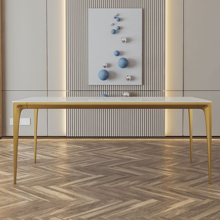 Sintered Stone Dining Table Luxury Style 4 Legs Base Rectangle Table for Dining Room Clearhalo ' dining_table' 'Dining Tables & Seating' 'Dining Tables' 'furn' 'furn_dining_table' 'Furniture' 'furniture_dining_table' 'Kitchen & Dining Furniture' 'kitchen&dining_furn' 'kitchen' 'kitchen_dining_table' 1200x1200_4b5ce0e1-e09b-4c60-91e2-94184de6714c