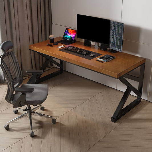 Tavolo da laptop rettangolare rettangolare da scrivania in legno massiccio contemporaneo