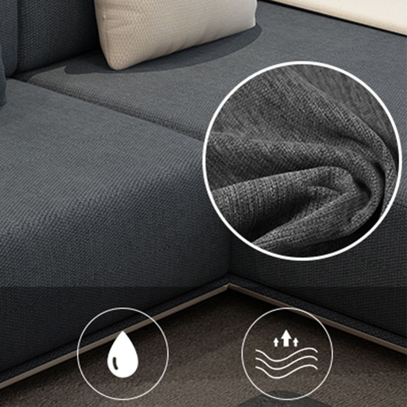 Contemporary L-Shape Sofa & Chaise with Bolster Pillows for Living Room Clearhalo 'furn' 'furn_sectionals' 'Furniture' 'Living Room Furniture' 'Sectionals' 1200x1200_4b5e5a53-4666-4104-9a20-16bb96d8f5e3