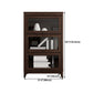 Espresso Shelf Bookcase Modern & Contemporary Bookshelf with Doors for Study Room