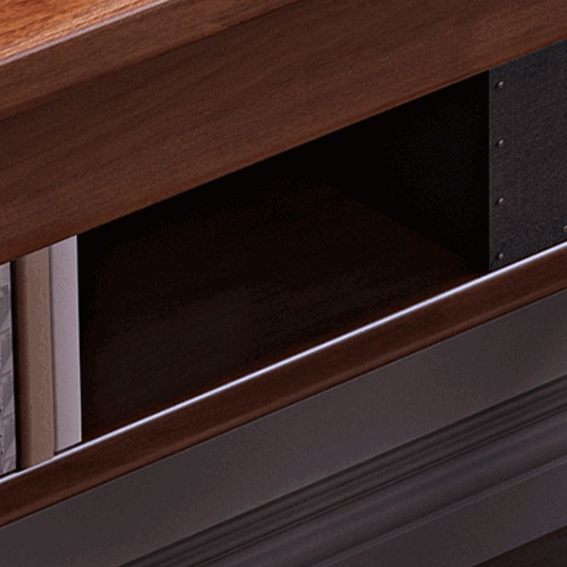 Bureau de bureau à domicile en caoutchouc moderne 43,3 "Haut-écriture avec des jambes en bois