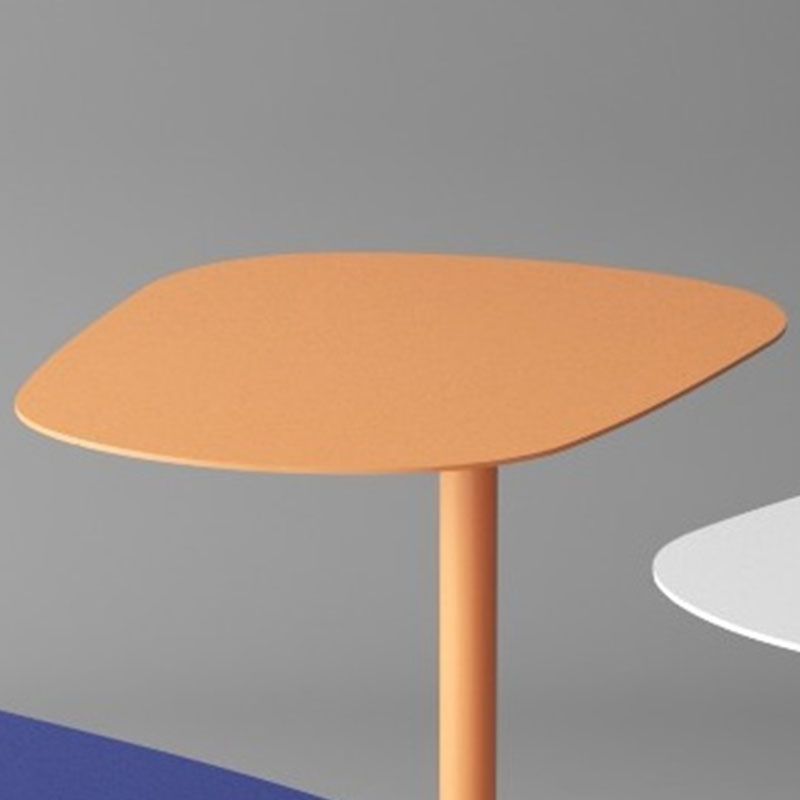 Rectangular Metal Table with Pedestal Base Base Medieval Modern Style Side Table