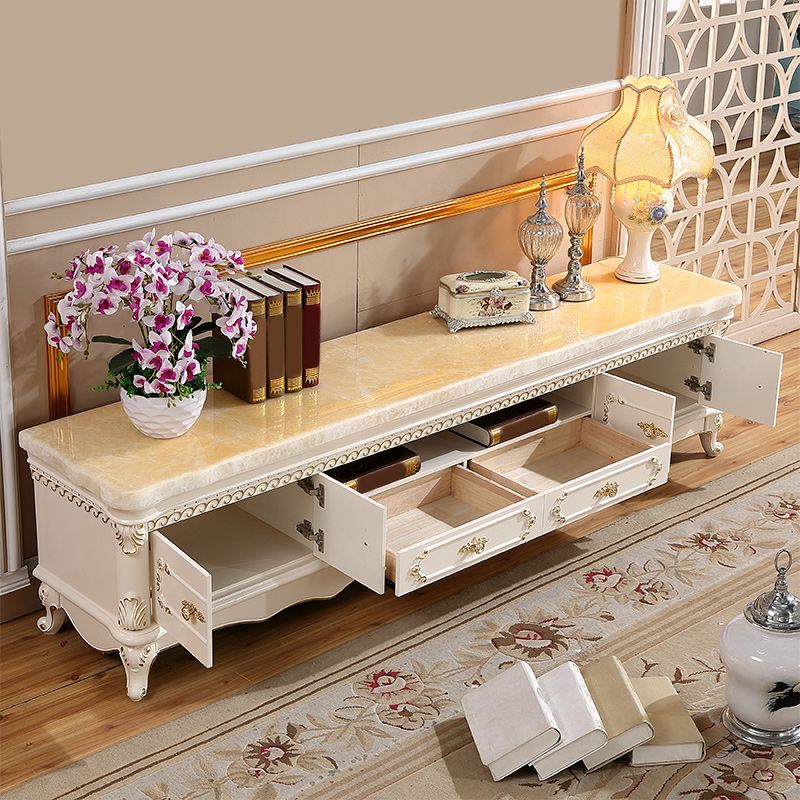 Glam 2 cassetti TV stand media supporti con console multimediale in legno solido