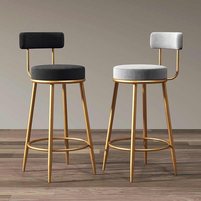 Nordic Glam Bar-stool Liftable Leather Counter Bar Stool with Metal Legs Clearhalo 'Bar Furniture' 'Bar Stools' 'bar_stools' 'Furniture' 'furniture_bar_stools' 'Kitchen & Dining Furniture' 1200x1200_4b68ba22-0738-4232-8b6a-ebb9eb5b0eef