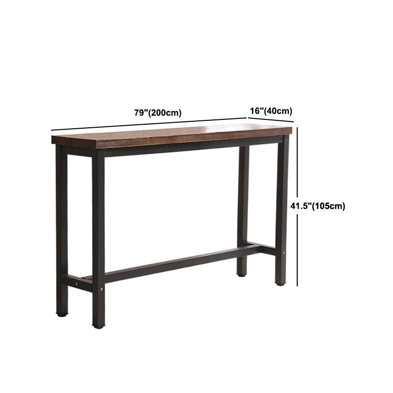 Tavolo da bar del patio rettangolo di rettangolo di rettangolo tavolo da cocktail marrone