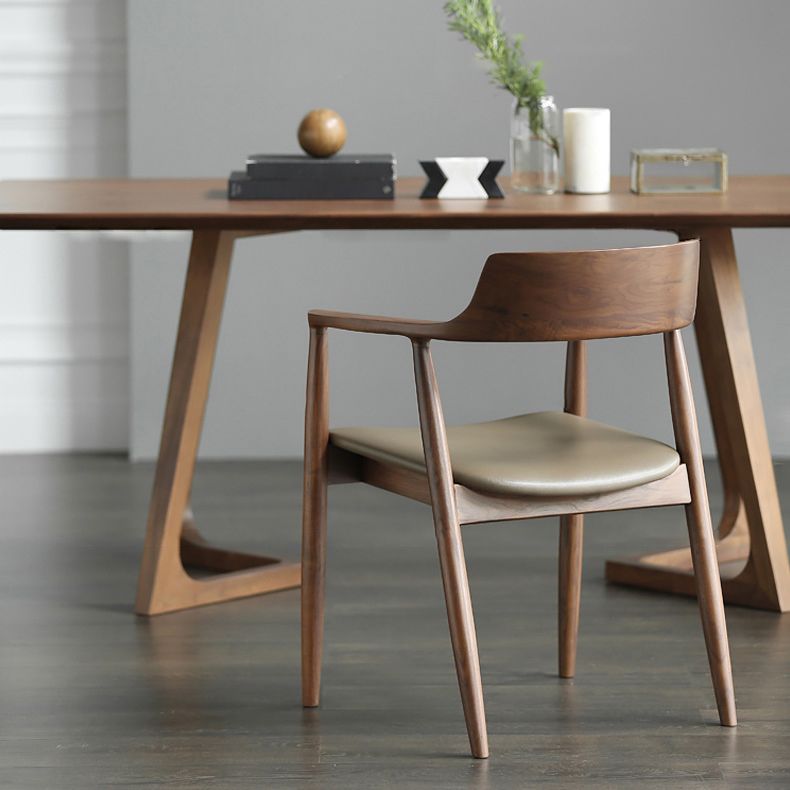 Modern Dining Arm Chair 22'' Wide Open Back Chair with 4 Wood Legs for Home Use Clearhalo ' kitchen&dining_furn' 'Dining Chairs' 'Dining Tables & Seating' 'dining_chair' 'furn' 'furn_dining_chair' 'Furniture' 'furniture_dining_chair' 'Kitchen & Dining Furniture' 'kitchen' 1200x1200_4b696db8-1e37-4520-9091-b33c07f376ac