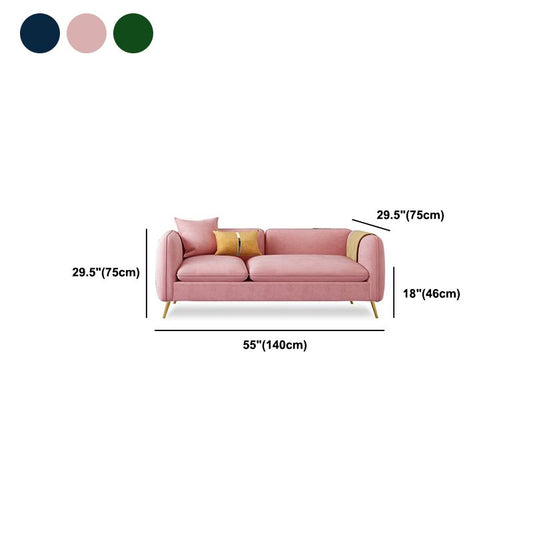 Samt-Sofa im modernen Stil 2/3-Sitz-Smoking-Arm-Sofa mit 2 Kissen