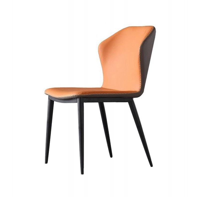 Industrial Design Wingback Armless Dining Chair Faux Leather Dining Chairs Clearhalo ' kitchen&dining_furn' 'Dining Chairs' 'Dining Tables & Seating' 'dining_chair' 'furn' 'furn_dining_chair' 'Furniture' 'furniture_dining_chair' 'Kitchen & Dining Furniture' 'kitchen' 1200x1200_4b6c0d65-b3e4-4bc1-a748-6f10ca7206e3