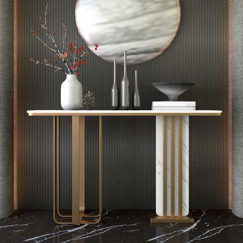 Tabella dell'accento glam di pietra larga da 11 "Tabella dell'accento della console rettangolare