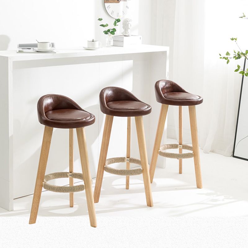 Modern Armless Backrest Counter Stool Wood Household Bar Stool with Wooden Seat Clearhalo 'Bar Furniture' 'Bar Stools' 'bar_stools' 'furn' 'furn_bar_stools' 'furniture_bar_stools' 'Kitchen & Dining Furniture' 'kitchen&dining_furn' 'kitchen' 'kitchen_furn' Furniture' 1200x1200_4b6e67aa-3e50-45cd-8564-a40136c75f95