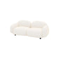 Square Arm Wool Sofa Modern Style 1/2/3-Seater Sofa in White