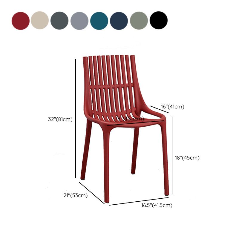 Nordic Style Armless Side Chairs Slat Back Chairs with Plastic Legs for Home Use Clearhalo 'Dining Chairs' 'Dining Tables & Seating' 'dining_chair' 'furn' 'furn_dining_chair' 'Furniture' 'Kitchen & Dining Furniture' 1200x1200_4b701be7-3229-4be5-a05c-5e70fe2cdf28