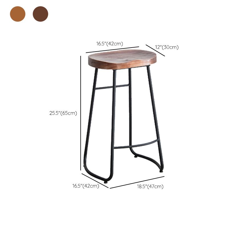 Industrial Indoor Solid Wood Stool Footrest Backless Contoured Seat Dining Stool Clearhalo 'Bar Furniture' 'Bar Stools' 'bar_stools' 'furn' 'furn_bar_stools' 'Furniture' 'Kitchen & Dining Furniture' 1200x1200_4b70c7d8-55d0-4272-8dad-52e6d05781e4