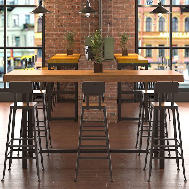 Table de comptoir rectangulaire en bois de style industriel, pour la maison