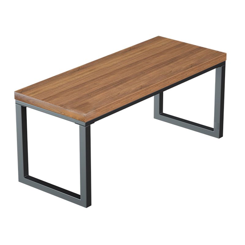 Industrial Style Dining Table Rectangle Solid Wood Table with Black Frame Clearhalo 'Dining Tables & Seating' 'Dining Tables' 'dining_table' 'furn' 'furn_dining_table' 'Furniture' 'furniture_dining_table' 'Kitchen & Dining Furniture' 'kitchen' 'kitchen_dining_table' 1200x1200_4b72c511-52bc-4faa-81a2-030bfbf462be