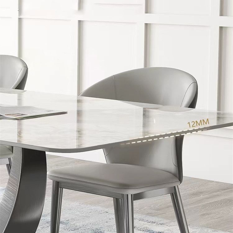 Designer Style Sintered Stone Top Dining Set 1/2/4/5/7 Pieces Dining Table with Chairs Clearhalo 'Dining Room Sets' 'Dining Tables & Seating' 'dining_room_set' 'furn' 'furn_dining_room_set' 'Furniture' 'furniture_dining_room_set' 'Kitchen & Dining Furniture' 1200x1200_4b72d7df-e322-457c-993e-b5add1263311