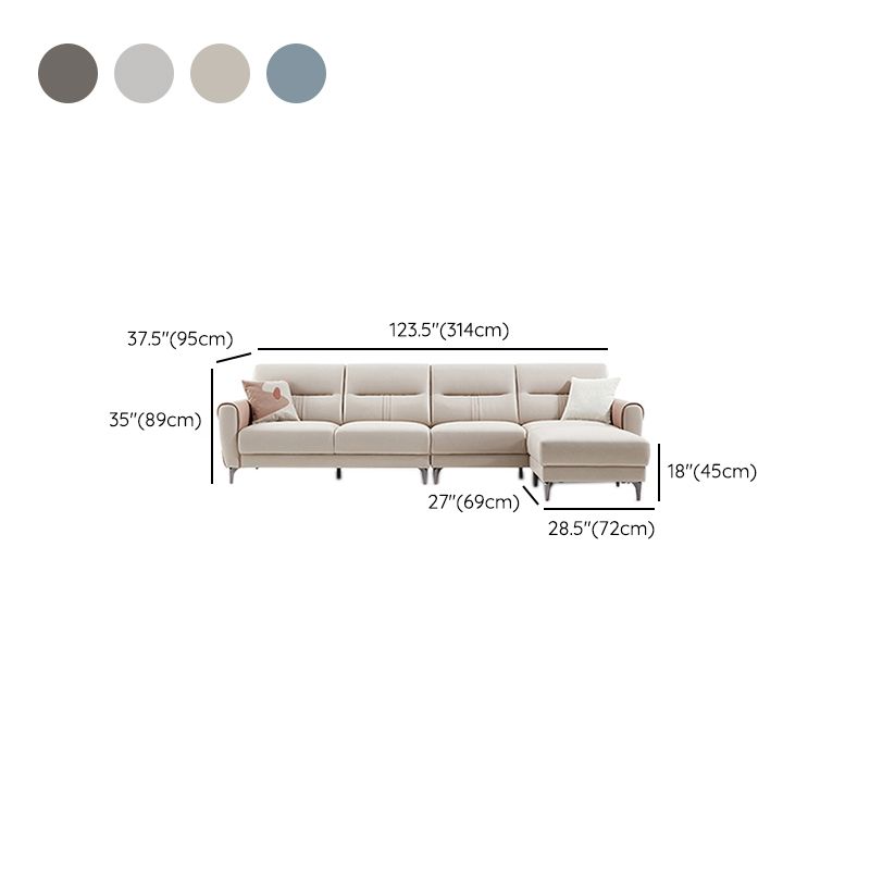 Sofá de brazo cuadrado en madera sólida con almohada cosida de cuero sintético