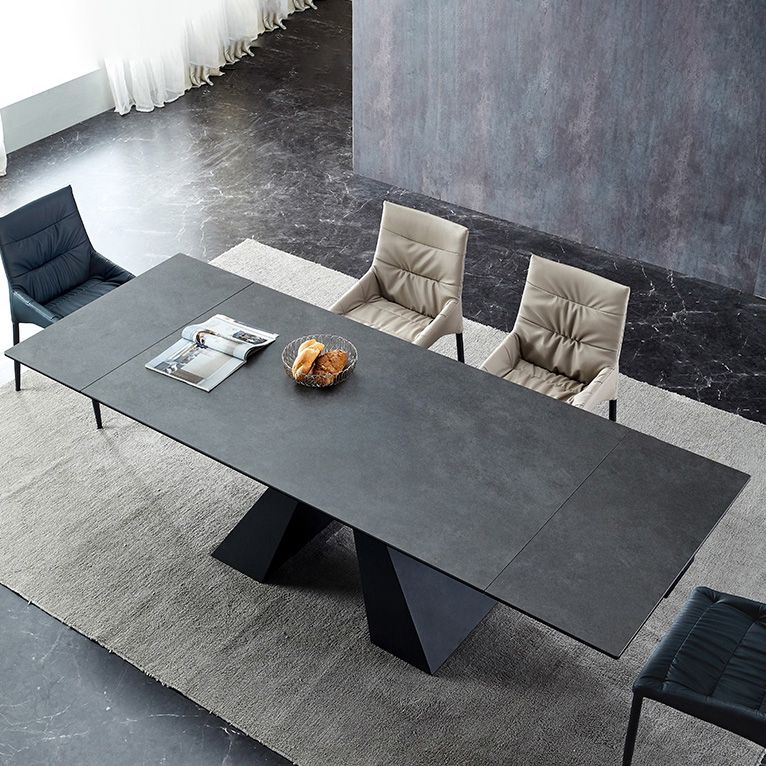 Industrial Black Standard Dining Table Sintered Stone Rectangle Dining Table for Kitchen Clearhalo ' dining_table' 'Dining Tables & Seating' 'Dining Tables' 'furn' 'furn_dining_table' 'Furniture' 'furniture_dining_table' 'Kitchen & Dining Furniture' 'kitchen&dining_furn' 'kitchen' 'kitchen_dining_table' 1200x1200_4b73d7bd-1b13-4557-aa14-b95810d3f898