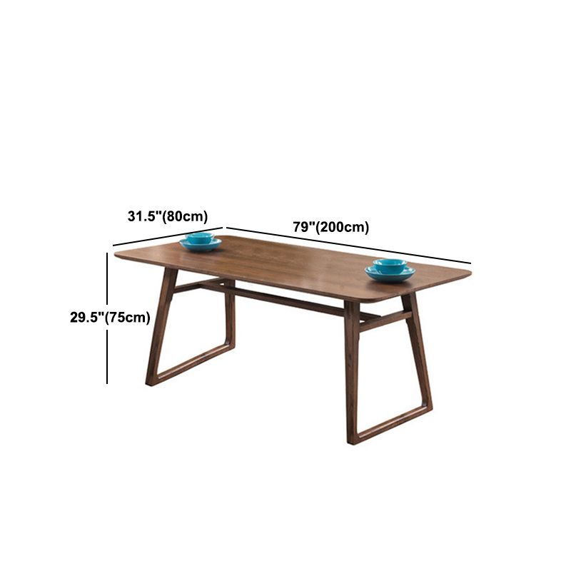 Pine Wood Dining Table Industrial Rectangle Table with Sled Base ...