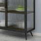 Glass Door Iron Sideboard Modern Server Cabinet with Storage for Kitchen Dining Room Clearhalo 'buffet_sideboard' 'Buffets & Sideboards' 'furn' 'furn_buffet_sideboard' 'Furniture' 'furniture_buffet_sideboard' 'Kitchen & Dining Furniture' 1200x1200_4b758f73-242b-4897-9cd3-1df42cb7203d