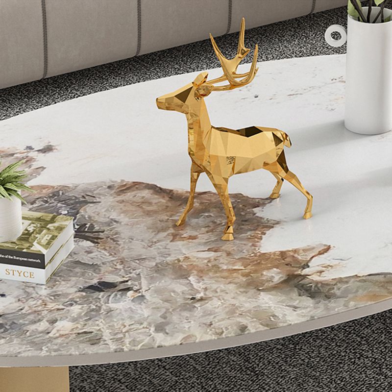 Glam Slate Koffiecocktailtafel Ovale cocktailtafel voor de woonkamer