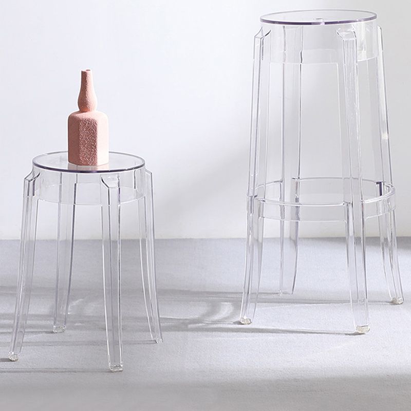 Nordic Style Bar-stool Round Counter Bar Stool with Plastic Legs for Home Clearhalo 'Bar Furniture' 'Bar Stools' 'bar_stools' 'furn' 'furn_bar_stools' 'Furniture' 'furniture_bar_stools' 'Kitchen & Dining Furniture' 1200x1200_4b77f734-4558-4bf9-9ae9-159a1b701cbb