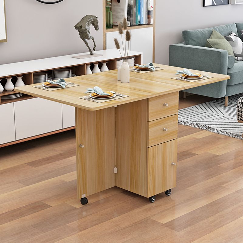 Wood Mid-Century Rectangle Table Wooden Top Table with Drop Leaf Clearhalo ' dining_table' 'Dining Tables & Seating' 'Dining Tables' 'furn' 'furn_dining_table' 'Furniture' 'furniture_dining_table' 'Kitchen & Dining Furniture' 'kitchen&dining_furn' 'kitchen' 'kitchen_dining_table' 1200x1200_4b7b9fb1-1b3d-430f-949f-f1a5c1251185