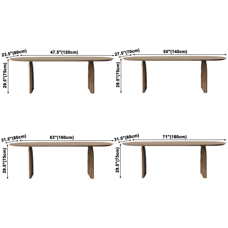 Contemporary Style Home Solid Wood Oval Dining Table with Double Pedestal Clearhalo ' dining_table' 'Dining Tables & Seating' 'Dining Tables' 'furn' 'furn_dining_table' 'Furniture' 'furniture_dining_table' 'Kitchen & Dining Furniture' 'kitchen&dining_furn' 'kitchen' 'kitchen_dining_table' 1200x1200_4b7ba3d1-a0d6-478f-8e73-8beeaa95b6f4