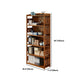 Modern Bamboo Closed Back Shelf Bookcase Floor Brown Book Shelf for Study Room