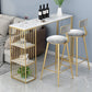 Industrial Style Bar Table Stone Rectangle Pub Table for Outdoor and Breakroom