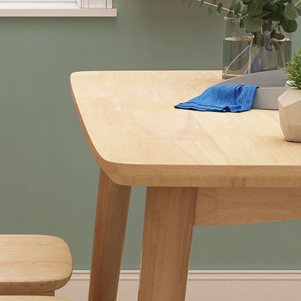 Modern Rubber Wood Dining Table 4 Legs Table for Dining Room