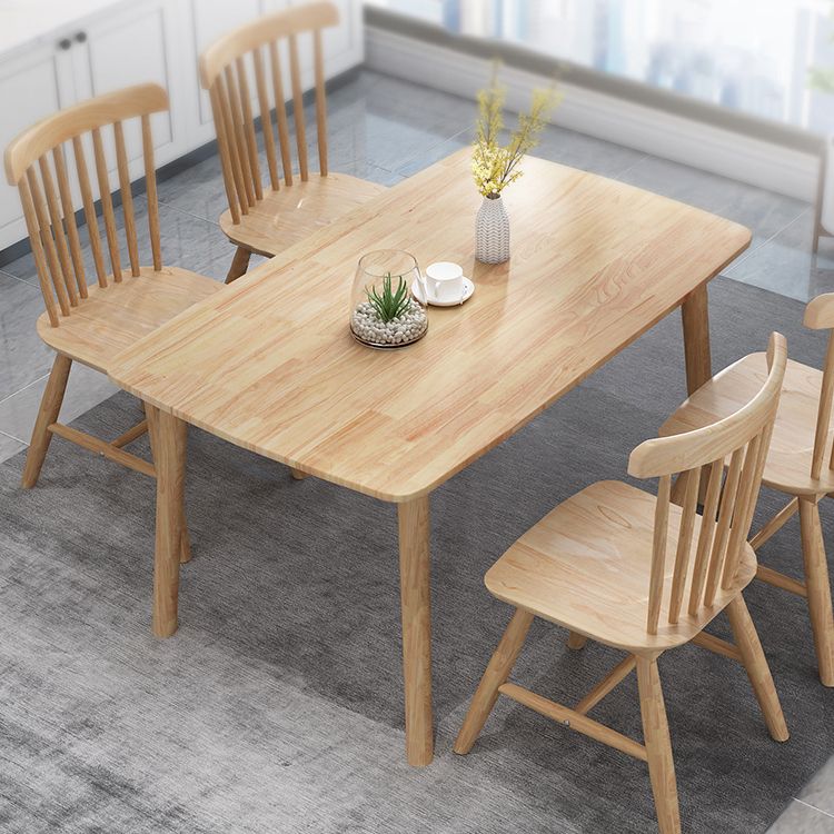 Oak Table Dining Table Contemporary Dinner Room Kitchen Table with 4-foot Clearhalo ' dining_table' 'Dining Tables & Seating' 'Dining Tables' 'Furniture' 'furniture_dining_table' 'Kitchen & Dining Furniture' 'kitchen&dining_furn' 'kitchen' 'kitchen_dining_table' 1200x1200_4b7f8953-ba54-4717-ac15-f05ab5ca7da1