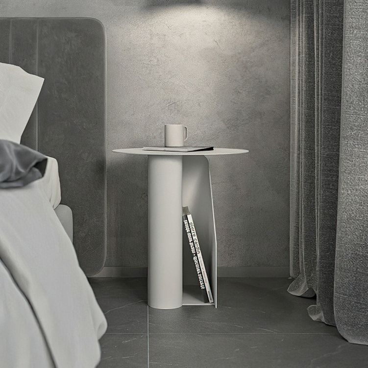 Comodino di ferro contemporaneo tavolo da notte aperto con 1 scaffale, alto 18,5 "