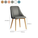 Sedia da pranzo in pelle finta parsons sedia laterale senza braccio con zampe metalliche