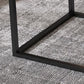 Contemporary Square Nesting Coffee Table Set with Glass Top and Iron Base