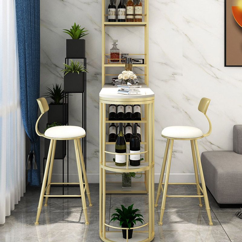 Modern Stone Bar Table Double Pedestal Bar Desk with Storage Shelf Clearhalo 'Bar Furniture' 'Bar Tables' 'bar_tables' 'furn' 'furn_bar_tables' 'Furniture' 'Kitchen & Dining Furniture' 1200x1200_4b826123-9dfb-4130-8a28-25ba2f82c2dc