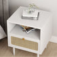 Wicker & Rattan Modern Night Table Solid Wood 2-Drawer Storage Nightstand in Black/White Clearhalo 'Bedroom Furniture' 'furn' 'furn_night_stand' 'Furniture' 'night_stand' 'Nightstands' 1200x1200_4b83bd13-5fa4-4f39-b3e3-2ad1e5c63ac9