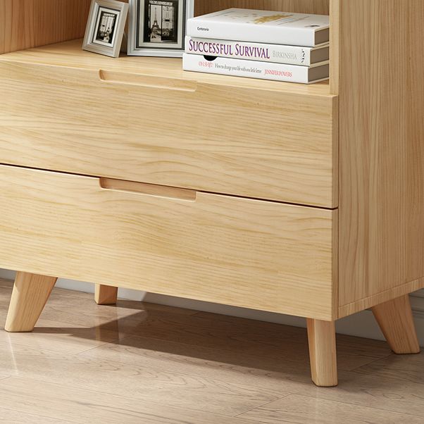 Scandinavian Solid Wood Bookcase Natural Closed Back Bookshelf with Door Clearhalo 'Bookcases' 'furn' 'furn_bookcases' 'Furniture' 'furniture_bookcases' 'Office Furniture' 1200x1200_4b845301-03e1-425e-84b0-b80b345992bb