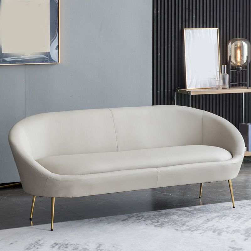 Faux Leather Sofa Mid Century Modern 30.31" High Curved Sofa Clearhalo 'furn' 'furn_sofas' 'Furniture' 'furniture_sofas' 'kitchen' 'kitchen_sofas' 'Living Room Furniture' 'Sofa' 'sofas' 1200x1200_4b84e16b-acdc-424b-9879-326b2424b0f6