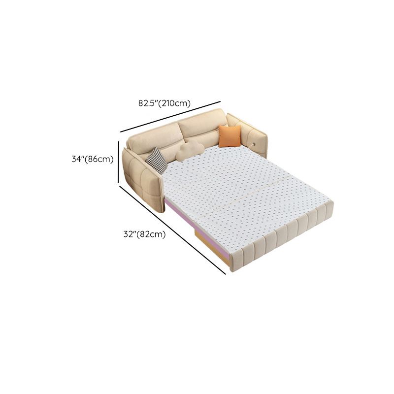 33,85 "braccia rotonda alta dormiente in tessuto nordico del divano letto a beige